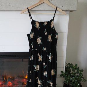 Black and Yellow Floral Maxi Dress